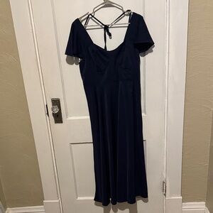 SHEIN Dark Blue Midi Dress